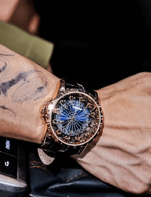 Inspire Picks Mens Large Dial Luxury Sports Quartz Watch rose Gold Black