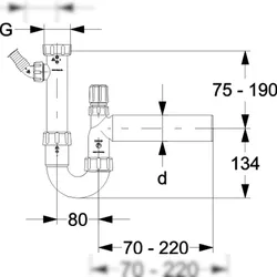 Haas PP-Röhrensiphon 1 1/2" DN50 mit einem Geräteanschluss und Rohrbelüfter
