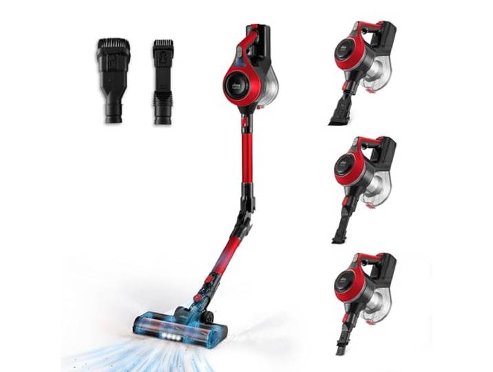 Ufesa Z3 Aspirateur Balai Flex sans Fil 22.2V\, 10KPa\, 150W\, Autonomie 40 Min\, Brosse Motorisée avec Lumière\, 2 Vitesses\, Accessoires Inclus pour Sol/Poils d'animaux/Voiture/Murs/Tapis