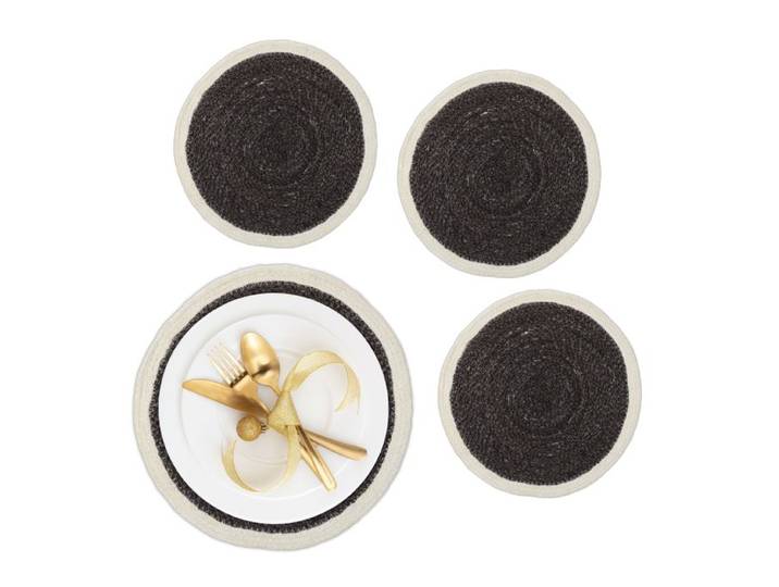 Relaxdays 4-teiliges Tischset aus Seegras