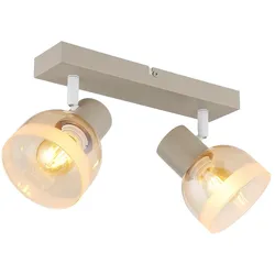 Deckenlampe Deckenleuchte Esszimmerleuchte Bewegliche Spots Beige Metall L 26 cm
