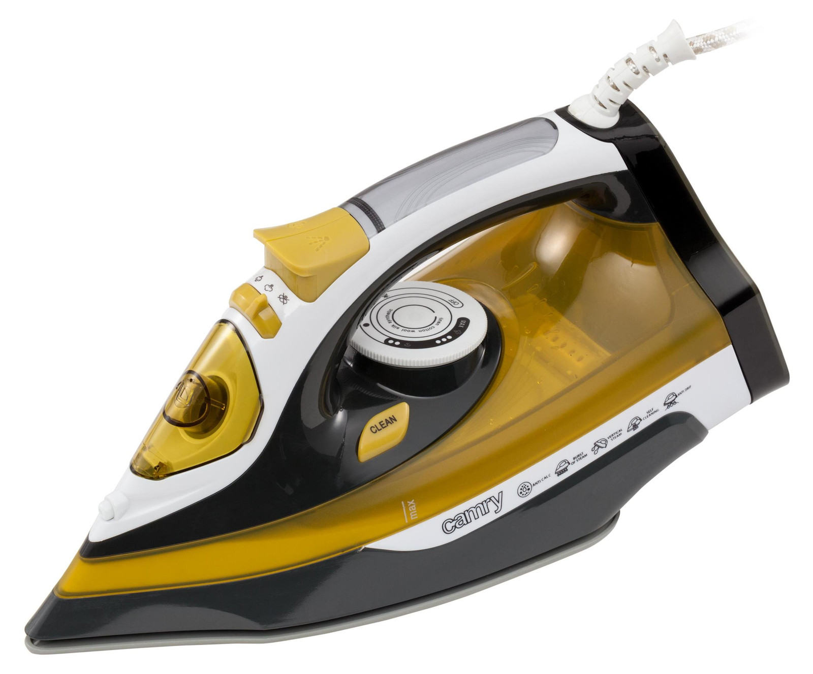 Camry CR 5029 Stoomstrijkijzer, 2400 W, Zwart/Geel