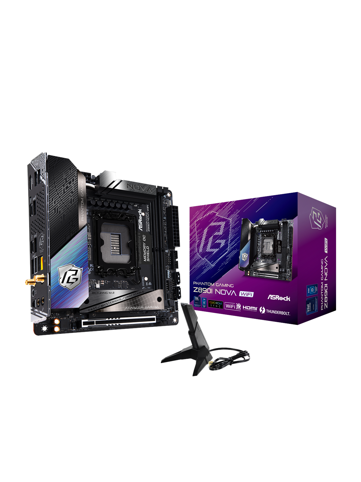 ASRock Z890I NOVA WIFI Mainboard - Intel Z890 - Intel LGA1851 - DDR5 RAM - Mini-ITX