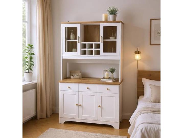FurnitureR Weiß Kleiderschrank, Moderner Stil, MDF-Material, Viel Stauraum, Ideale Lösung für Kleine Räume, Robuster Aufbau