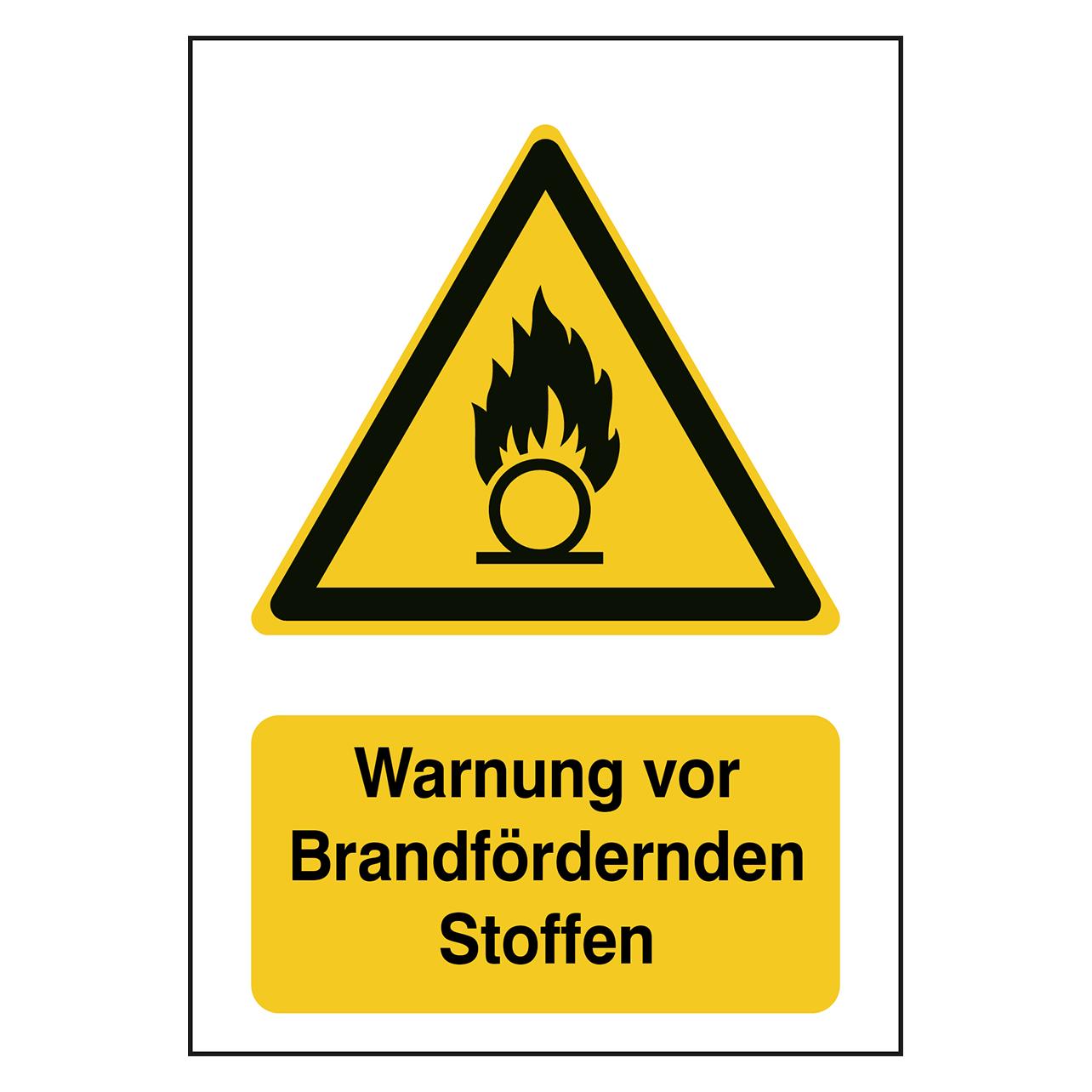 Brady B-862, Toughwash-Warnschild, W028 - Warnung vor Brandfördernden Stoffen, Polyester, Schwarz (237348)