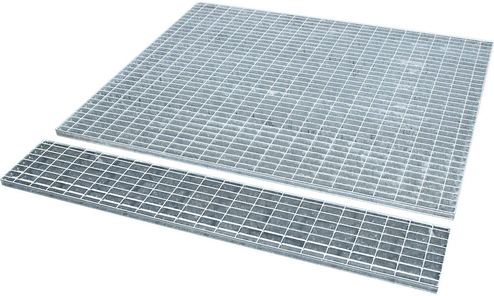 Gitterrost, für Auffangwanne für Tankcontainer, verzinkt, LxBxH 1460 x 1460 x 620 mm eurokraft pro