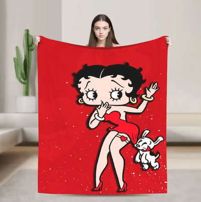 Inspire Curations Betty Boop Soft Plush Flannel Throw Blanket 6 153x204cm