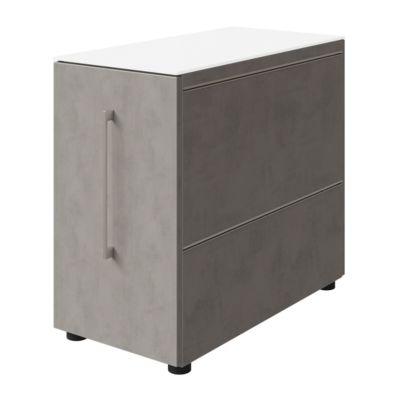 Standcontainer SOLUS PLAY, mit Utensilienauszug, Schublade, Ansatz rechts, Tiefe 400 mm, Ceramic grey