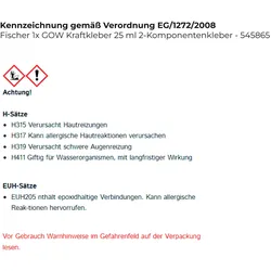 Fischer 1x GOW Kraftkleber 25 ml 2-Komponentenkleber - 545865
