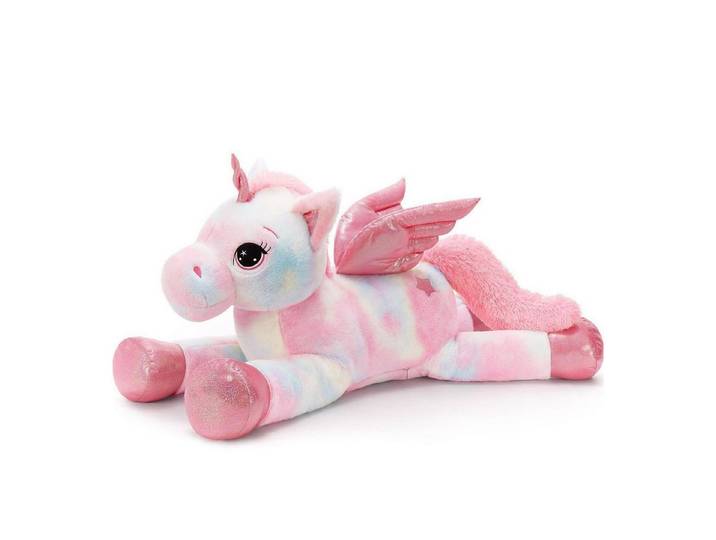 LuxusKollektion Kuscheltier Einhorn Kuscheltier XXL 110cm Flügel Plüschtier Bunt rosa