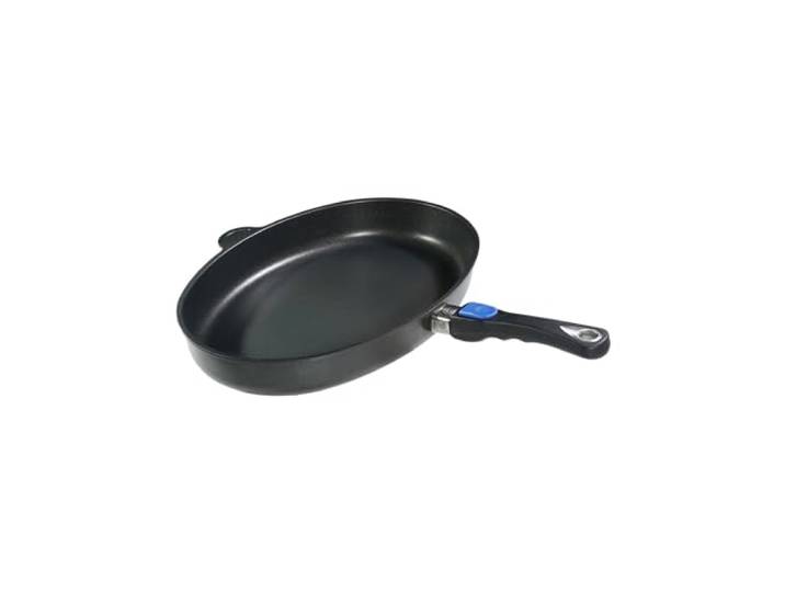 Original Gundel GUSS-FISCHPFANNE INDUKTION, 41 x 27 cm, Höhe 5cm, Titan-Keramik-Oberfläche, PFOA-frei, ovale Pfanne