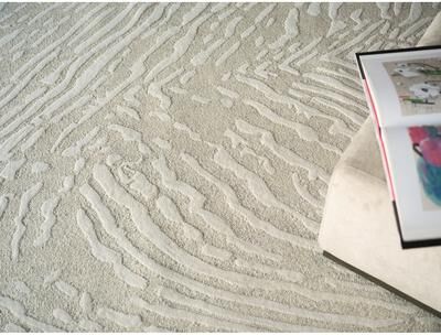 Exquisite Rugs Entro Handmade New Zealand Wool Silver/Ivory Area Rug.
