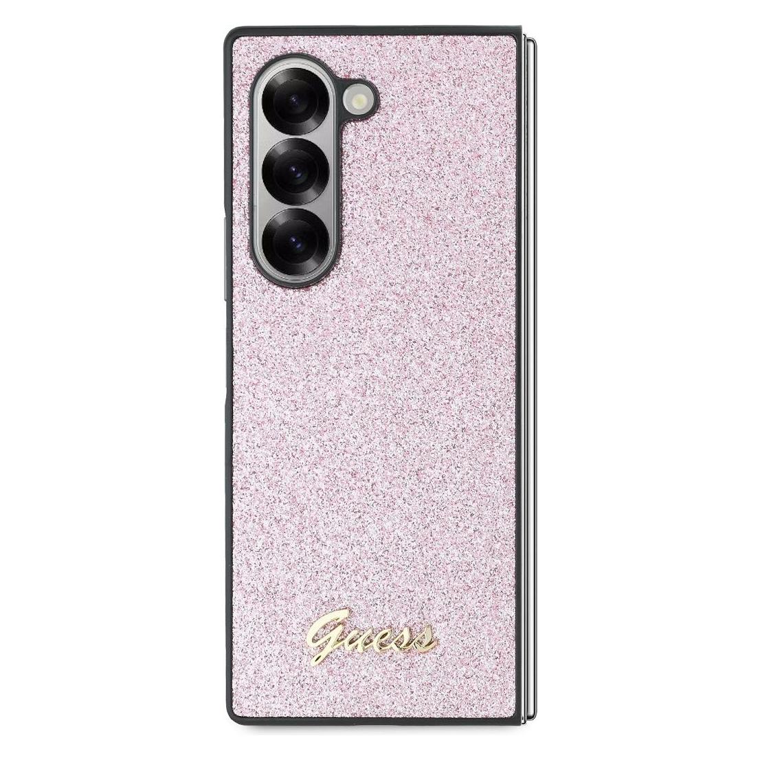 Guess GUHCZFD6HGGSHP Z Fold6 F956 różowy/pink hardcase 4G Glitter Script (Samsung Galaxy Z Fold6) (GUE003736-0)