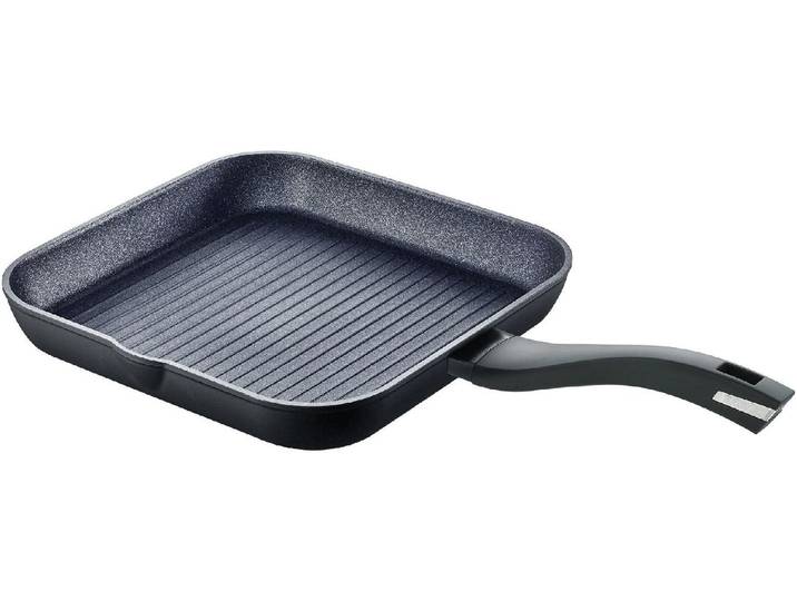 Grillpfanne BERNDES Enduro 28 cm ohne Deckel , schwarz, H:4,6cm Ø:28cm, Pfannen, Grillpfanne