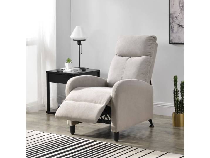 Fauteuil Relaxant Bregenz Inclinable et Repose-Pieds Textile Marron