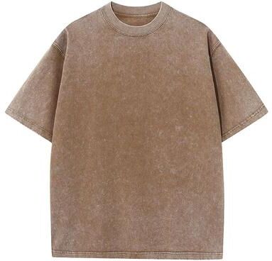 Uplifted Finds American Style Retro Heavyweight Solid Color Short Sleeve T Shirt For Men And Women 2xl brown
