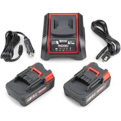 Ridgid, Endoskopkamera, Zubehör 61743 Akkusatz 2x 18V 2.5Ah Akkus und 230V Schnellladegerät + Autoladegerät