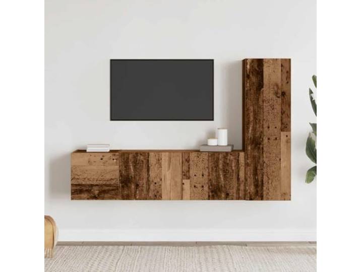 GKHPYURE TV-Möbel zur Wandmontage, 3 Stück, Holz aus Spanplatte Modernes Design, Stauraum, verstellbare Tür, 60 kg Kapazität, Wandmontage