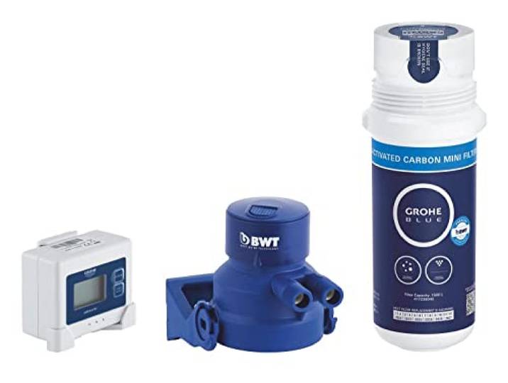 GROHE Blue, Aktivkohlefilter Starter Set reduziert Kalk und geschmacksstörende Stoffe, einfacher Filterwechsel (41136000)