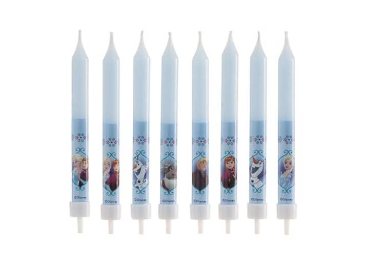 dekora - 8 Frozen Verjaardagskaarsen voor Taart 9 cm