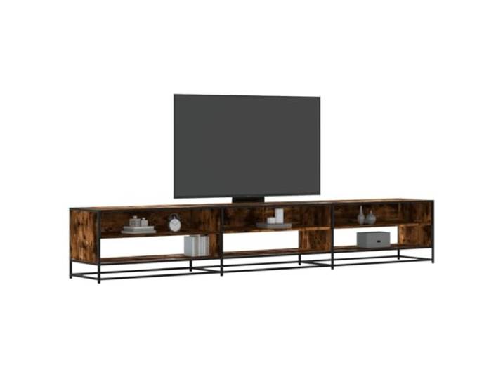 HEFZGDB TV-Schrank Räuchereiche 270x40x46 cm Holzwerkstoff mit Metallgestell – Stabiles TV-Möbel mit reichlich Stauraum für Wohnzimmer, Industriestil, langlebig und pflegeleicht