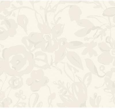 York Wallcoverings Brushstroke Floral Pearl Wallpaper
