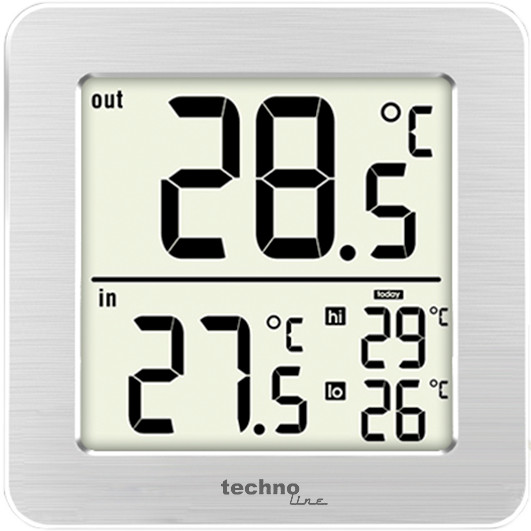 Bresser WS 7049 Temperatuurstation voor binnen- en buitentemperatuur met 12/24h tijdweergave