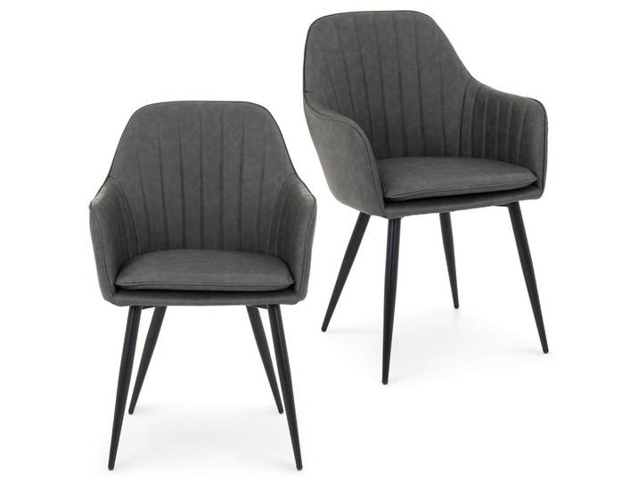 Idimex Esszimmerstühle Etta 2er-Set grau, Grau, Mode, 57x85x58 cm, Esszimmer, Stühle