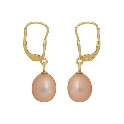 Perlenohrringe DI PERLE, rosa (naturfarbe), Ohrringe, Damen, Damen (mm )