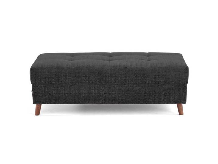 Rune - pouf en velours texturé - Gris Anthracite
