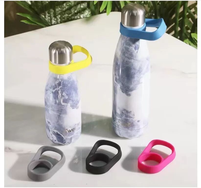 INF Anneau de transport en silicone pour bouteille isotherme - Compatible avec Swell Bleu