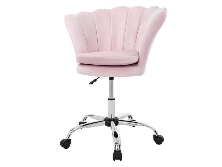 ML-Design Chaise de bureau rose clair en velours structure métallique chaise rembourrée avec dossier réglable en hauteur