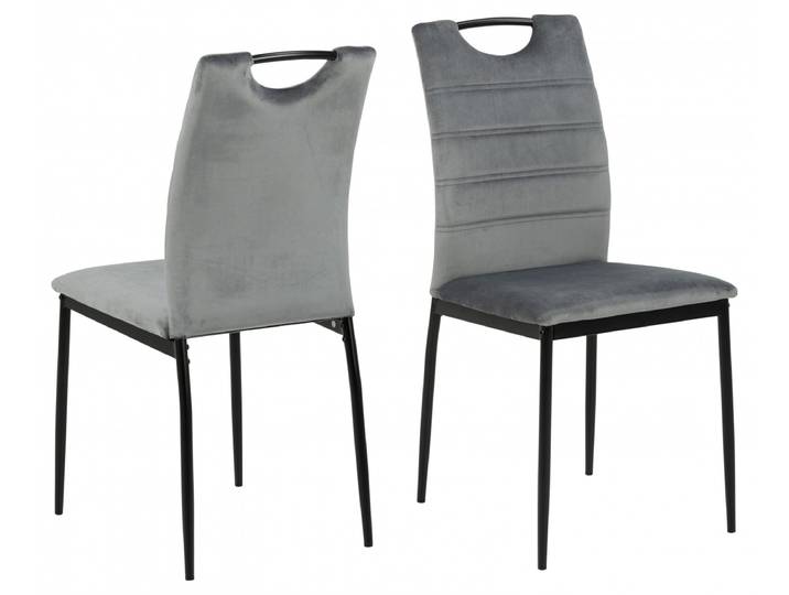 Dia Esszimmerstuhl Velour grau.