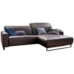 ECKSOFA YORK Dunkelbraun Leder