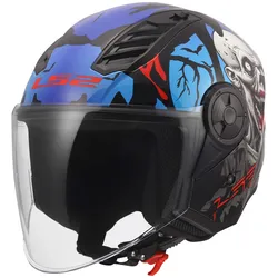 LS2 OF616 Airflow II Zombie II Jethelm schwarz-rot-blau 06 - M (57/58)