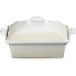 Heritage Backform 23 cm quadratisch beige mit Deckel
