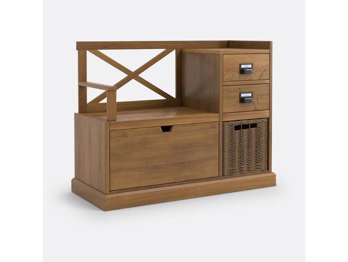 LA REDOUTE Banc d'entrée Lindley Beige Bois foncé