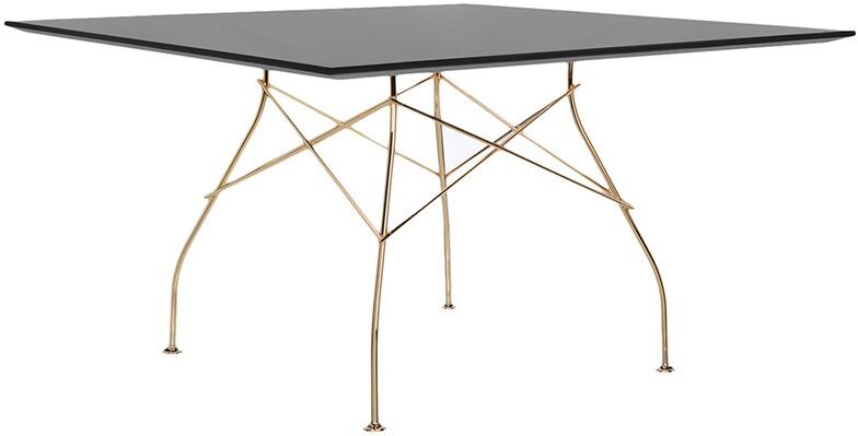 Kartell Glossy Tisch quadratisch (gold lackiert / schwarz) gold lackiert / schwarz