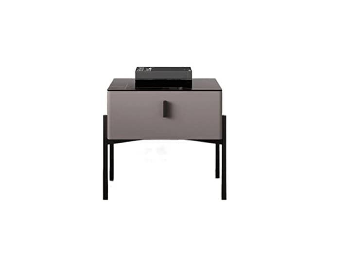YCCHAH Bett mit Stauraum Nordic Minimalistische Nachttisch Wohnzimmer Schlafzimmer Storage Cabinet Marmor Arbeitsplatte Schließfach mit Schublade Desktop(Gray)