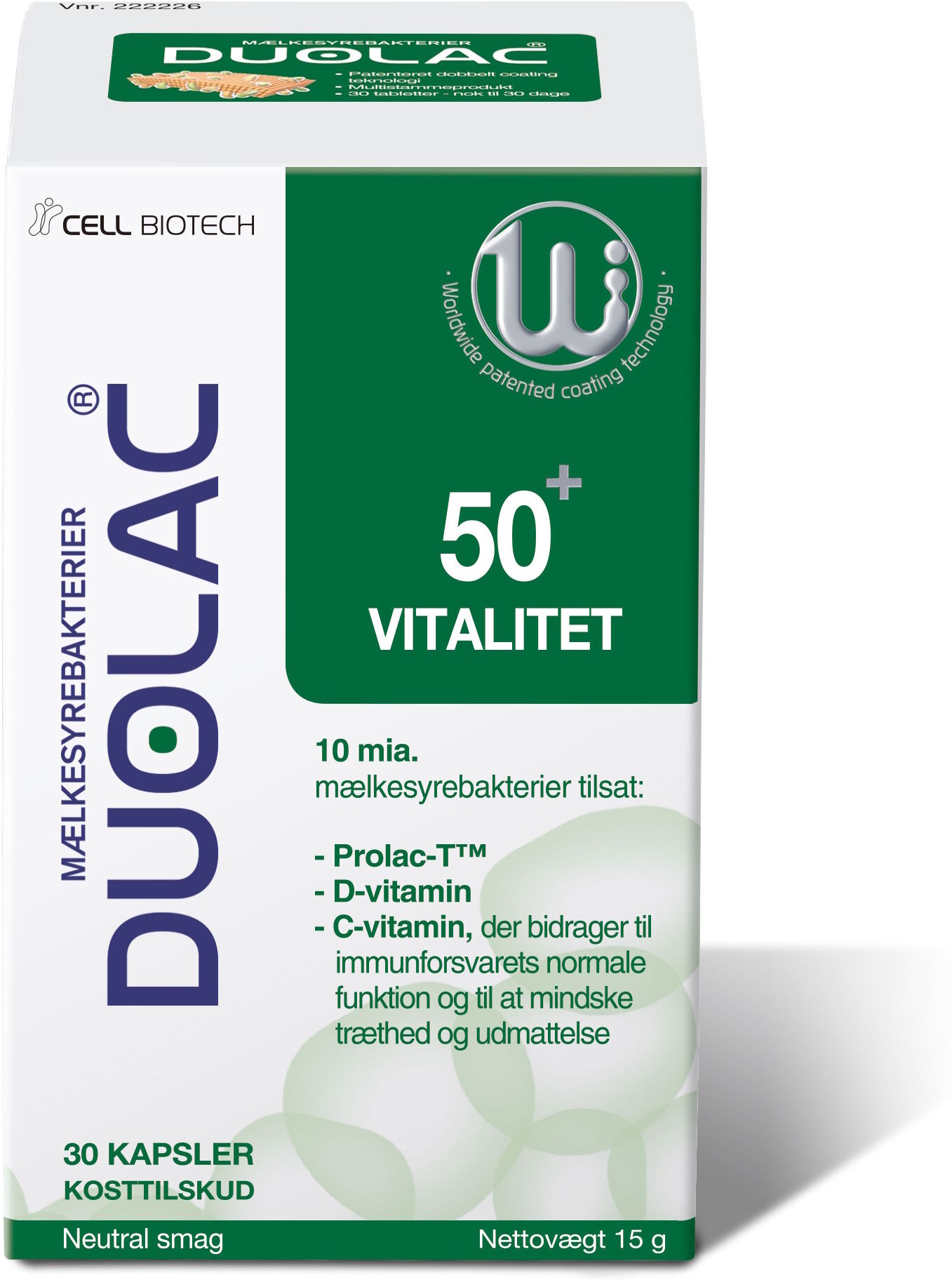 Duolac Vitalitet 50+ Kosttilskud 30 stk