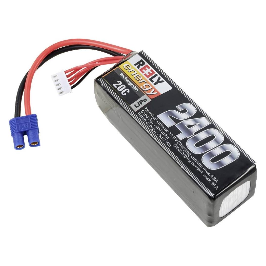 Reely Modellbau-Akkupack (LiPo) 14.8V 2400 mAh Zellen-Zahl: 4 20 C Softcase EC3 (2400 mAh, 14.80 V) (RE-7853466)