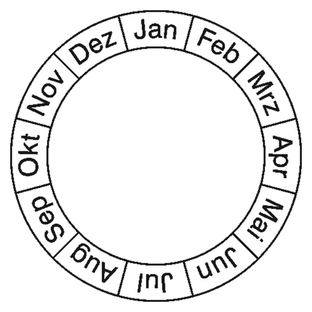 Wolk 30.0814 Monatsplakette Januar - Dezember Weiss Folie selbstklebend O (30.0814)
