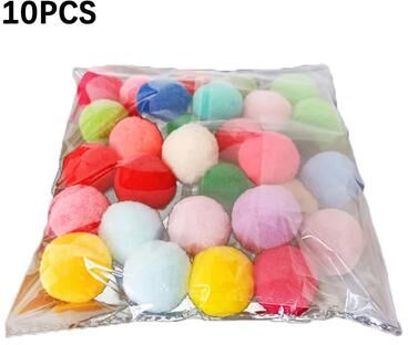 Uplift Treasures Colorful Plush Pompom Cat Toy Balls Set a