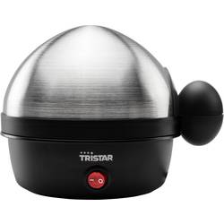 Tristar EK-3076 Eierkocher mit Messbecher, Kontrollleuchte Edelstahl, Schwarz