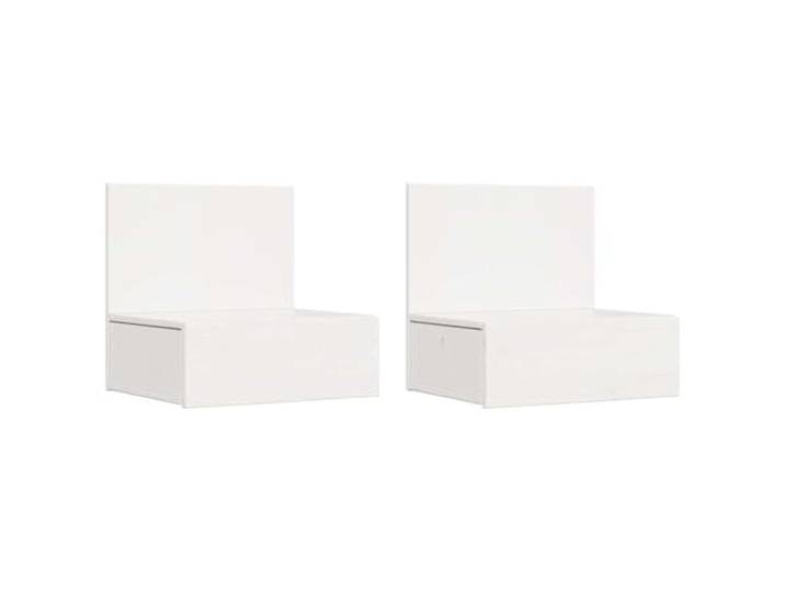 Coespram Nachttisch 2er Set Weiß 42x32,5x40 cm Kiefer Massivholz Kompakte Nachtkonsolen fürs Schlafzimmer: Massives Echtholz und praktische Schubladen schaffen verlässliche Ordnung.