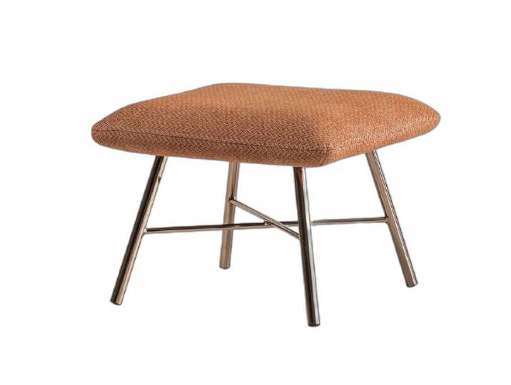 Xlmoebel Hocker Eleganter Hocker aus Edelstahl mit luxuriösem Polster (Hocker, 1 St., Hocker), Hergestellt in Europa