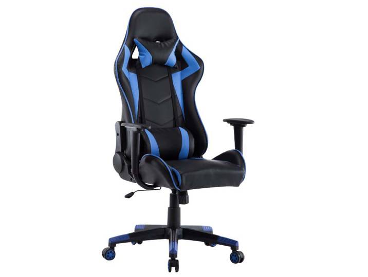 Gamingstuhl Bürostuhl Leder STREAM blau