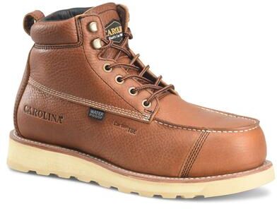 "Carolina Staple Gun 6"" Carbon Comp Toe Wedge (Men's) Work in Russet, Size 9 E2, Leather"