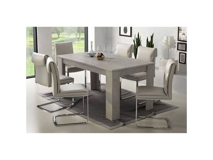 DMORA Table de salle à manger extensible Console extensible Table moderne avec rallonges 160 / 220x88h80 cm Couleur ciment
