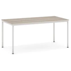 Esstisch BASIC, 160x80 cm, graues Metallgestell, Eiche natur